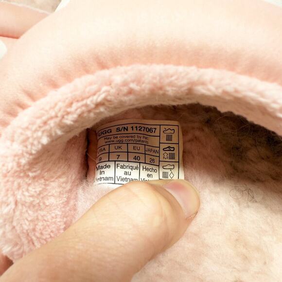 Ugg Pastel Pink & White Maxi Slide Logo Chunky Sandals Women's Size 9 Platform - Picture 7 of 8